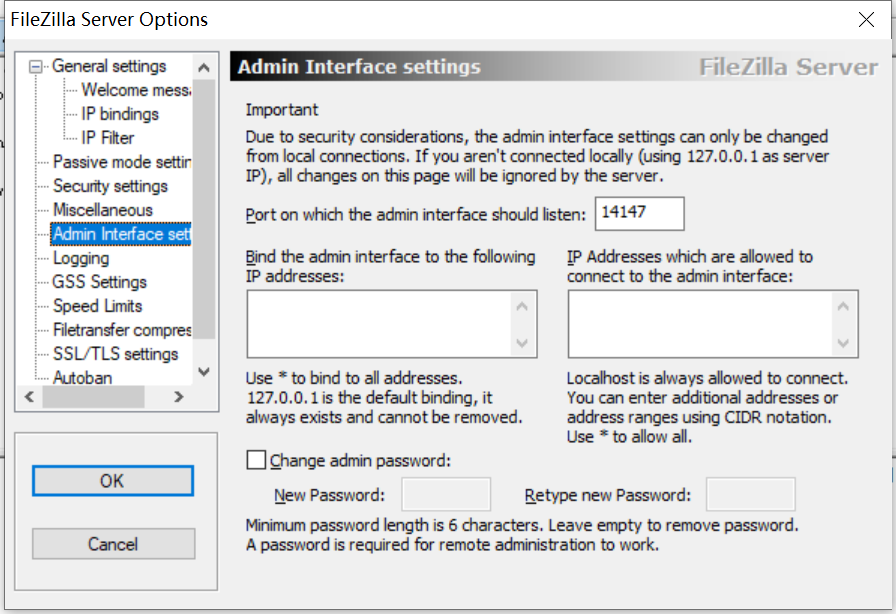 Admin Interface setting