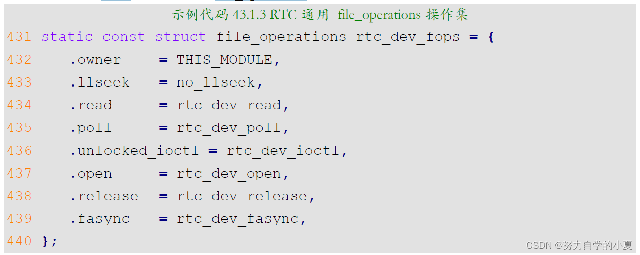 RTC通用file_operations操作集