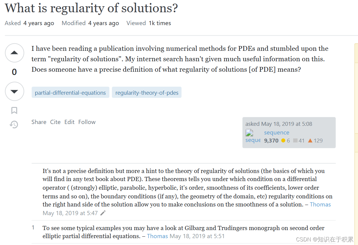 Definition of regularity in PDE theory