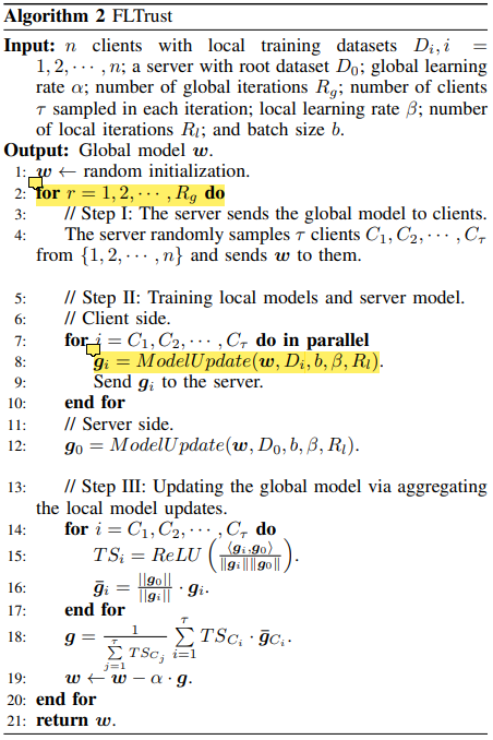 文献阅读--FLTrust: Byzantine-robust Federated Learning via Trust Bootstrapping