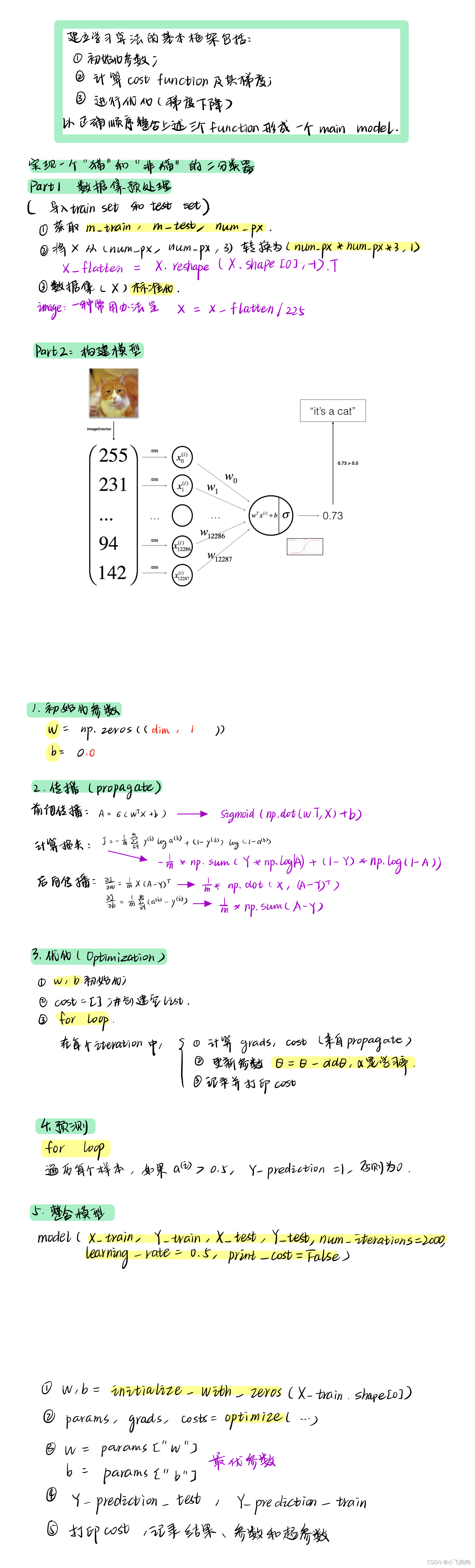 用神经网络思想实现Logistic回归的操作过程