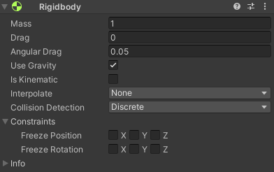 unity——Rigidbody（刚体）