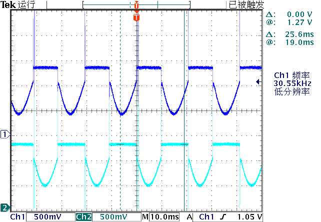 ▲ 图2.2.3 扬声器实际振荡波形