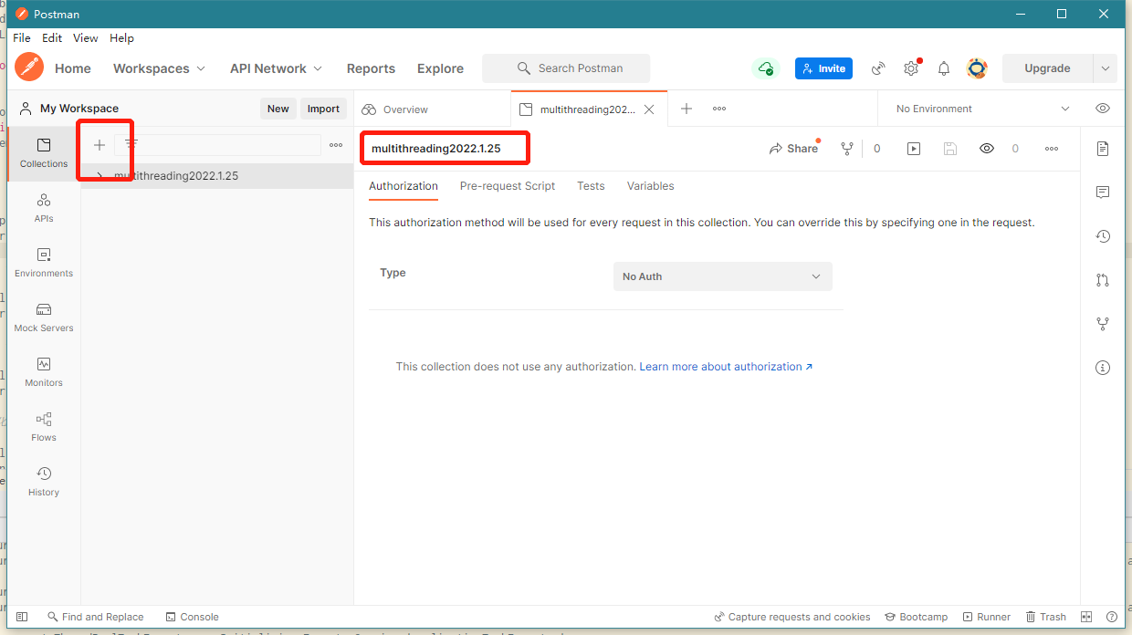 Postman 里新建多线程集合组
