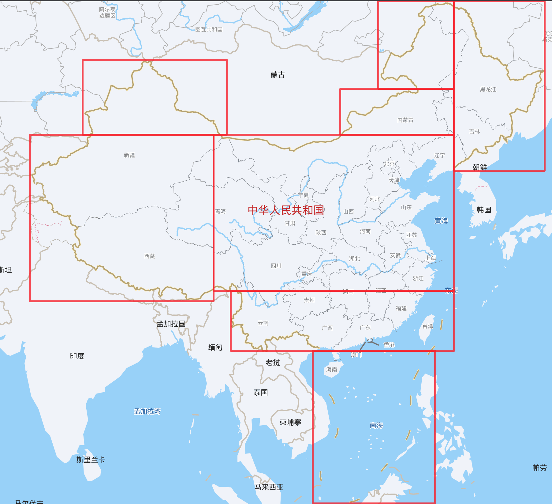 中国经纬度地图 简图图片