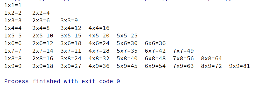 【Python】打印99乘法表