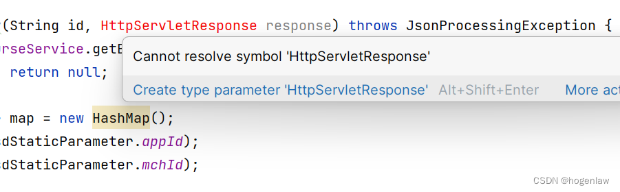 IDEA 报 Cannot resolve symbol ‘HttpServletResponse‘ 解决