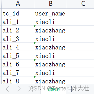 用例ID和测试数据一张表