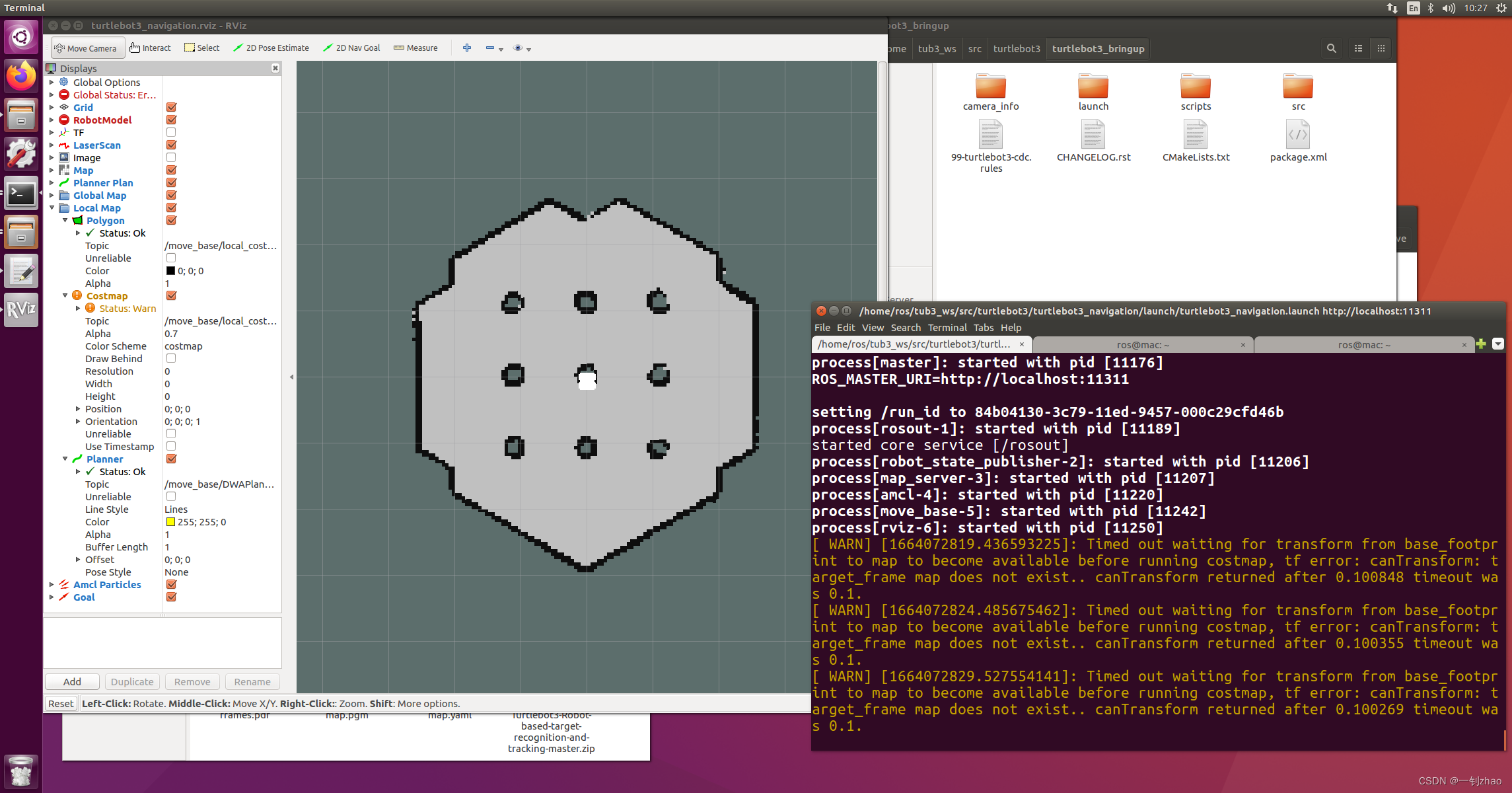 roslaunch turtlebot3_navigation turtlebot3_navigation.launch map_file:=$HOME/map.yaml