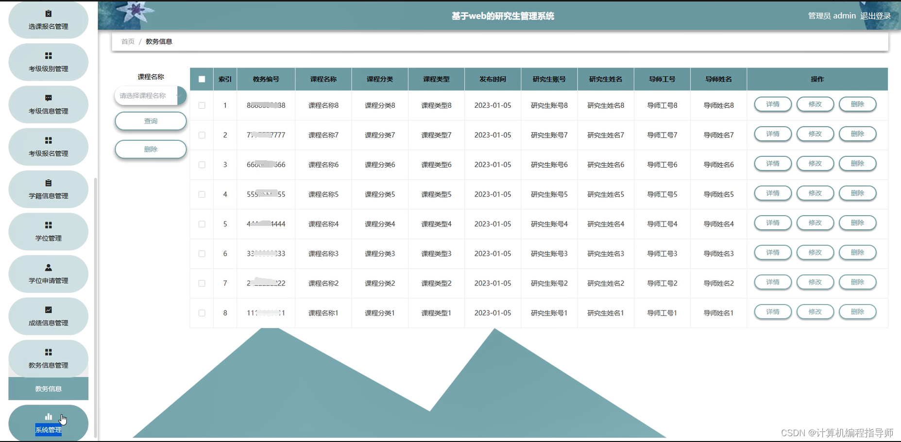 计算机毕业设计选什么题目好？springboot 研究生管理系统