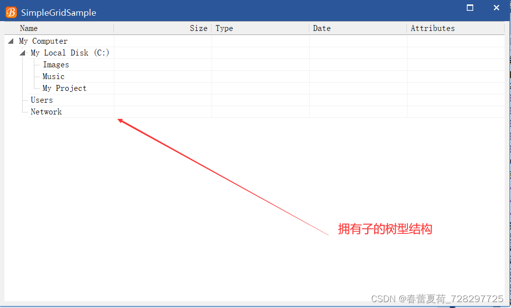 BCG 对话框表格控件CBCGPGridCtrl显示子