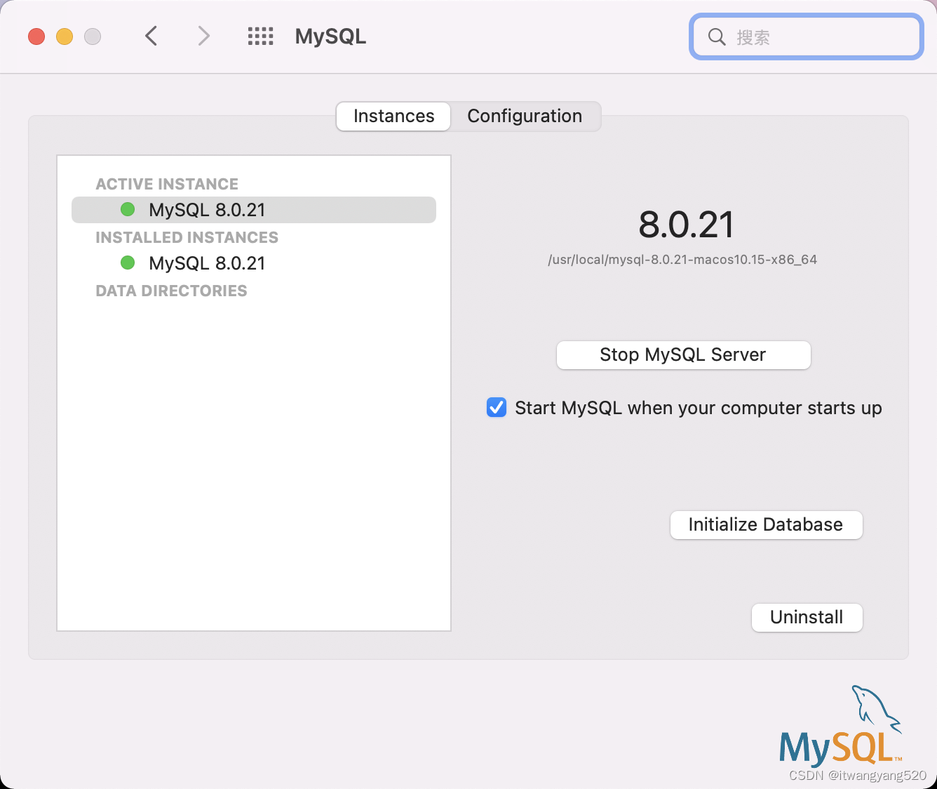 2023- itwangyang - mac mysql 终端启动命令