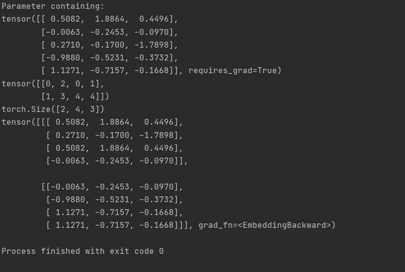 关于nn.embedding的理解