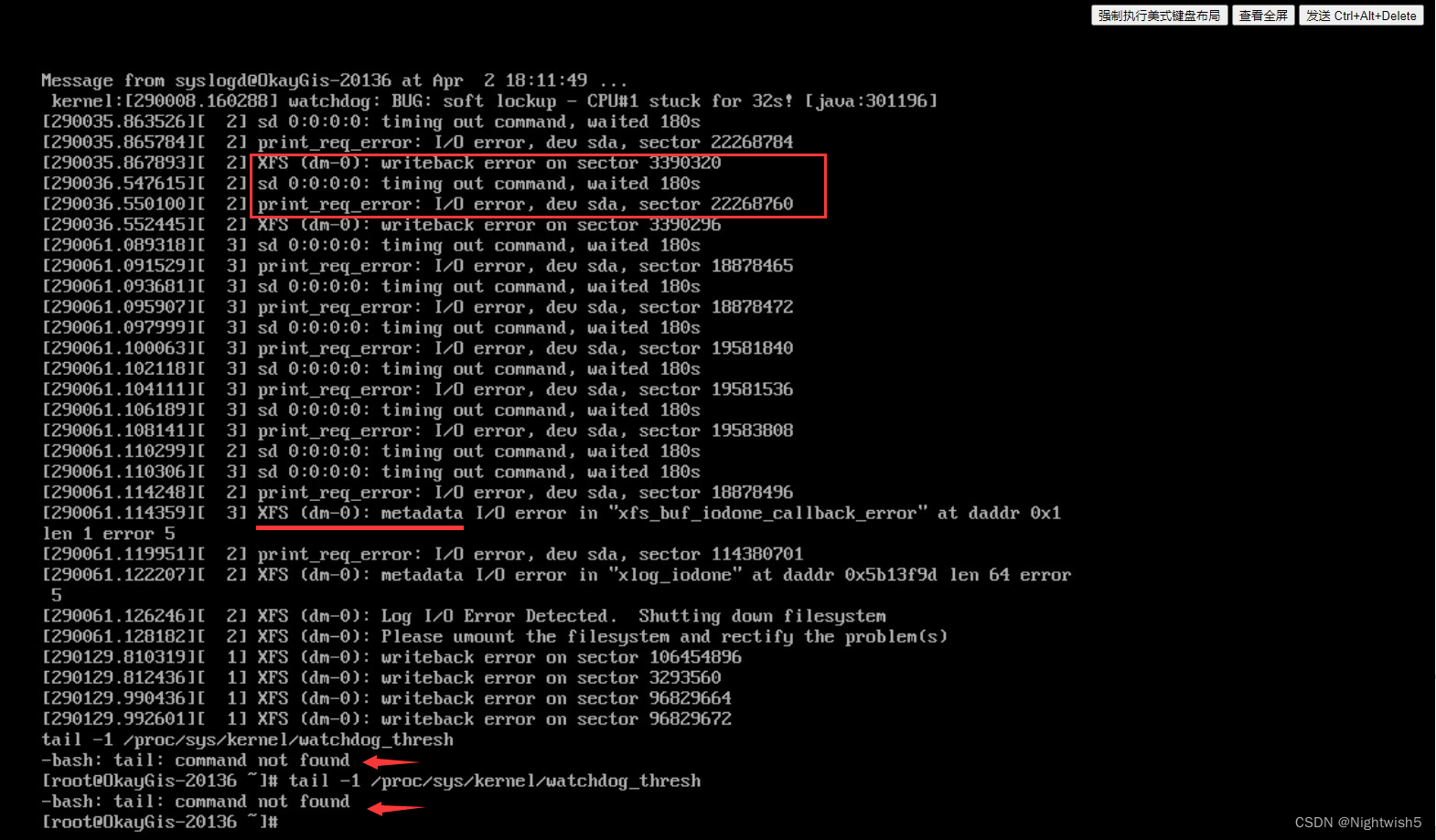 【故障排查】XFS (dm-0) writeback error;无环境变量且执行任何绝对路径指令后input/output error报错 ...