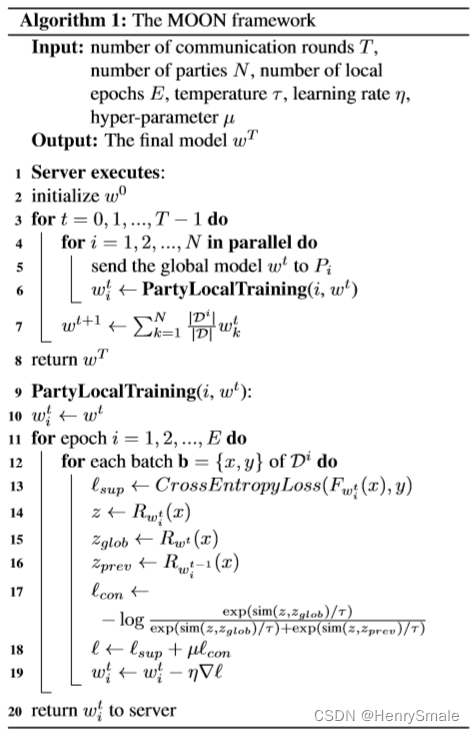 论文笔记：Model-ContrastiveFederatedLearning