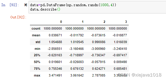 含有正态分布的DataFrame数据集