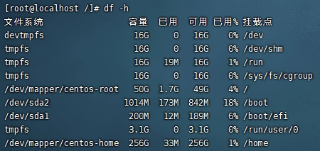 新创建的256G空间已挂载到/home路径下
