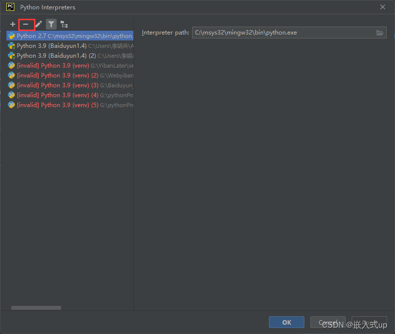 【Pycharm技巧】：Pycharm删除多个不需要的python版本编译器