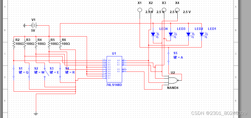 74ls48和multisim四路抢答器