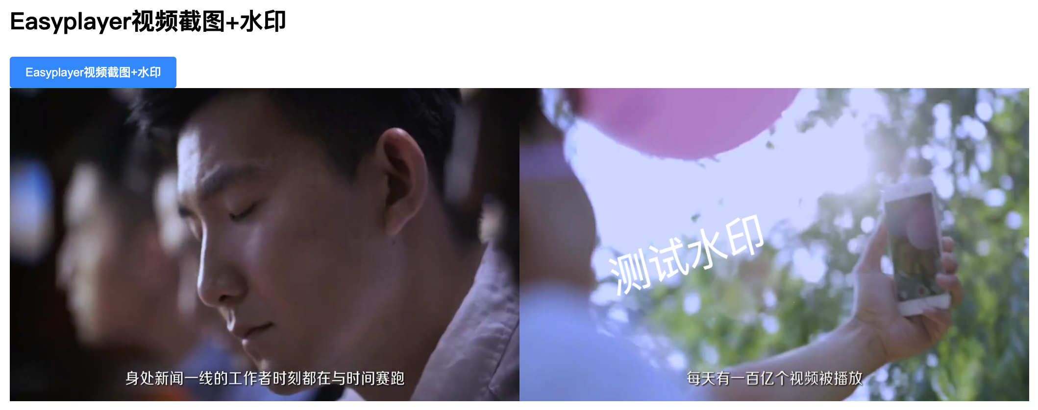 Vue视频播放进行+水印的截图