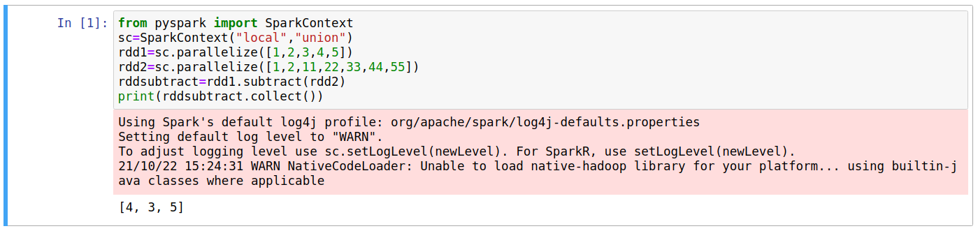 pyspark subtract代码示例