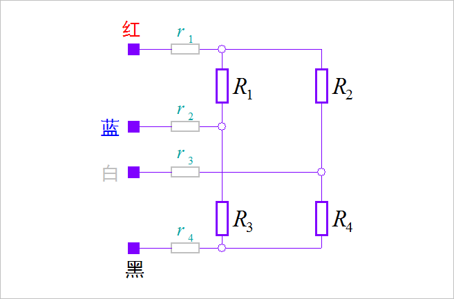 ▲ 图1.1.4 增加有引出电阻的电阻桥模型
