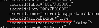allowBackup="true"