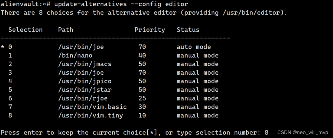切换Debian的crontab的nano编辑器