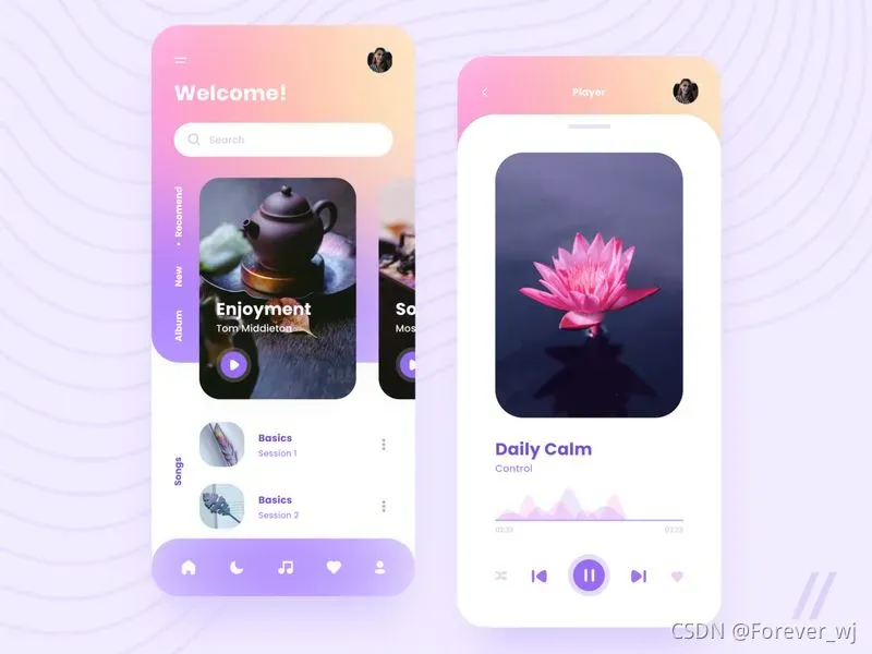 Meditation Music App by Purrweb UI