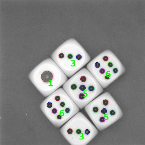 实时识别骰子的点数halcon