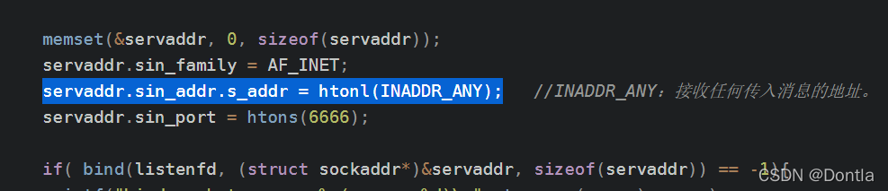 socket绑定的ip为INADDR_ANY 的意义 htonl(INADDR_ANY)(0.0.0.0所有地址、不确定地址、任意地址 ...