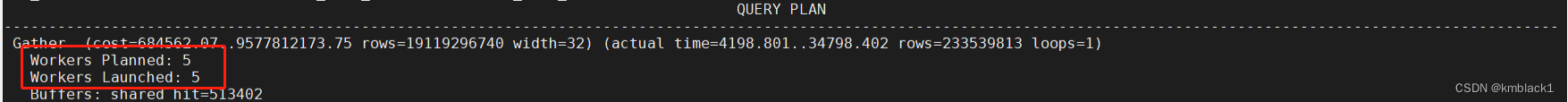 实际并行workers数量不等于postgresql.conf中设置的max_parallel_workers_per_gather数量