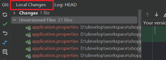 idea 左下角的Git（Version Control）中显示Local Changes窗口