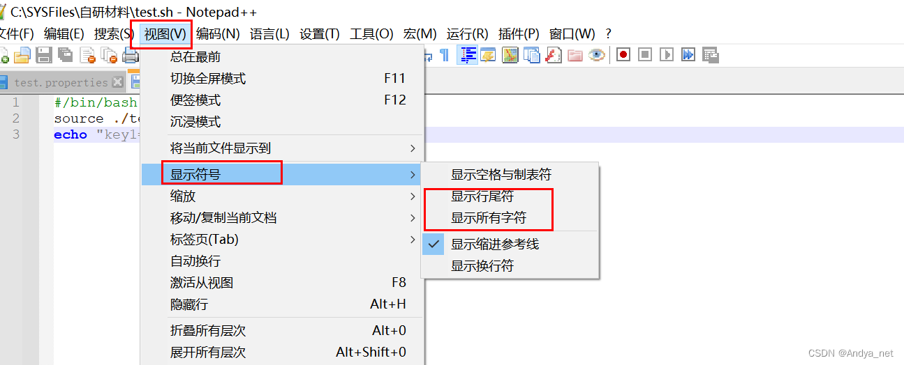 notepad++显示符号