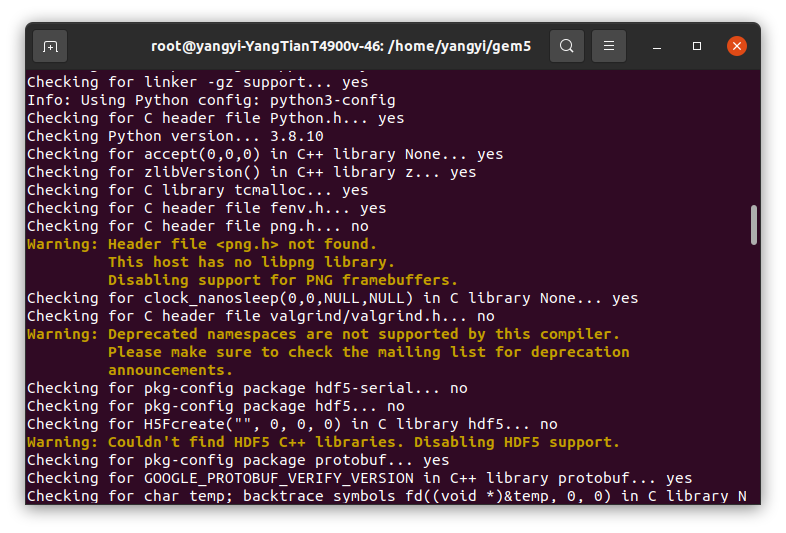 Ubuntu20 04 gem5 warning Header File Not Found This Host escape VC CSDN 