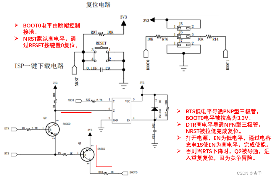 ISP一键下载电路原理