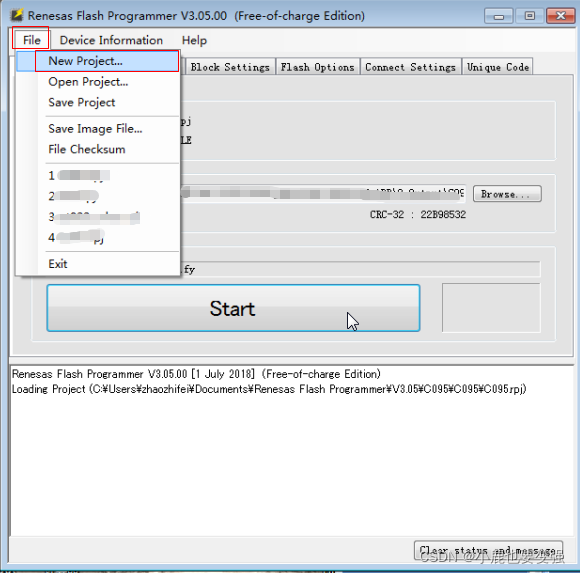 Renesas Flash Programmer V3.05.00的使用-CSDN博客