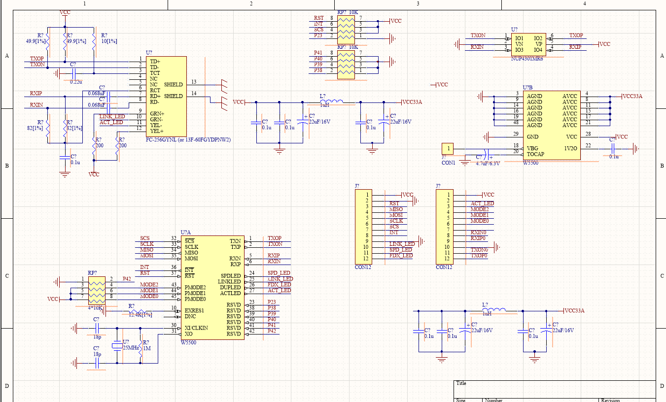 ad原理图设计,stm32 w5500网络通信