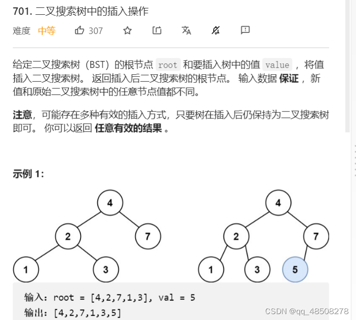 leetcode701. 二叉搜索树中的插入操作