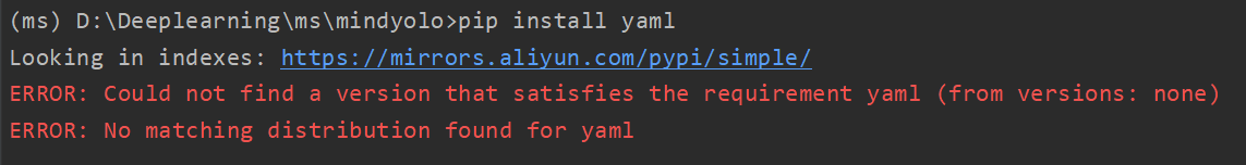 解决ModuleNotFoundError: No module named ‘yaml‘