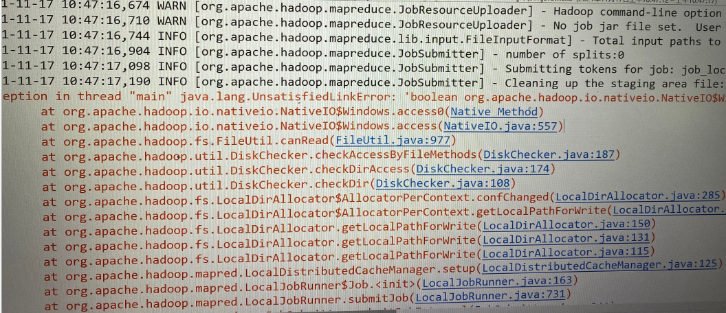 错误Exception in thread “main“ java.lang.UnsatisfiedLinkError: org.apache ...