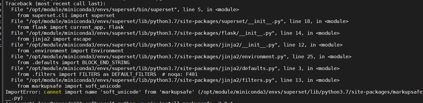 Importerror cannot import name soft unicode from markupsafe cannot import name soft 