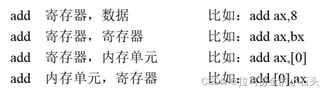 add指令的形式