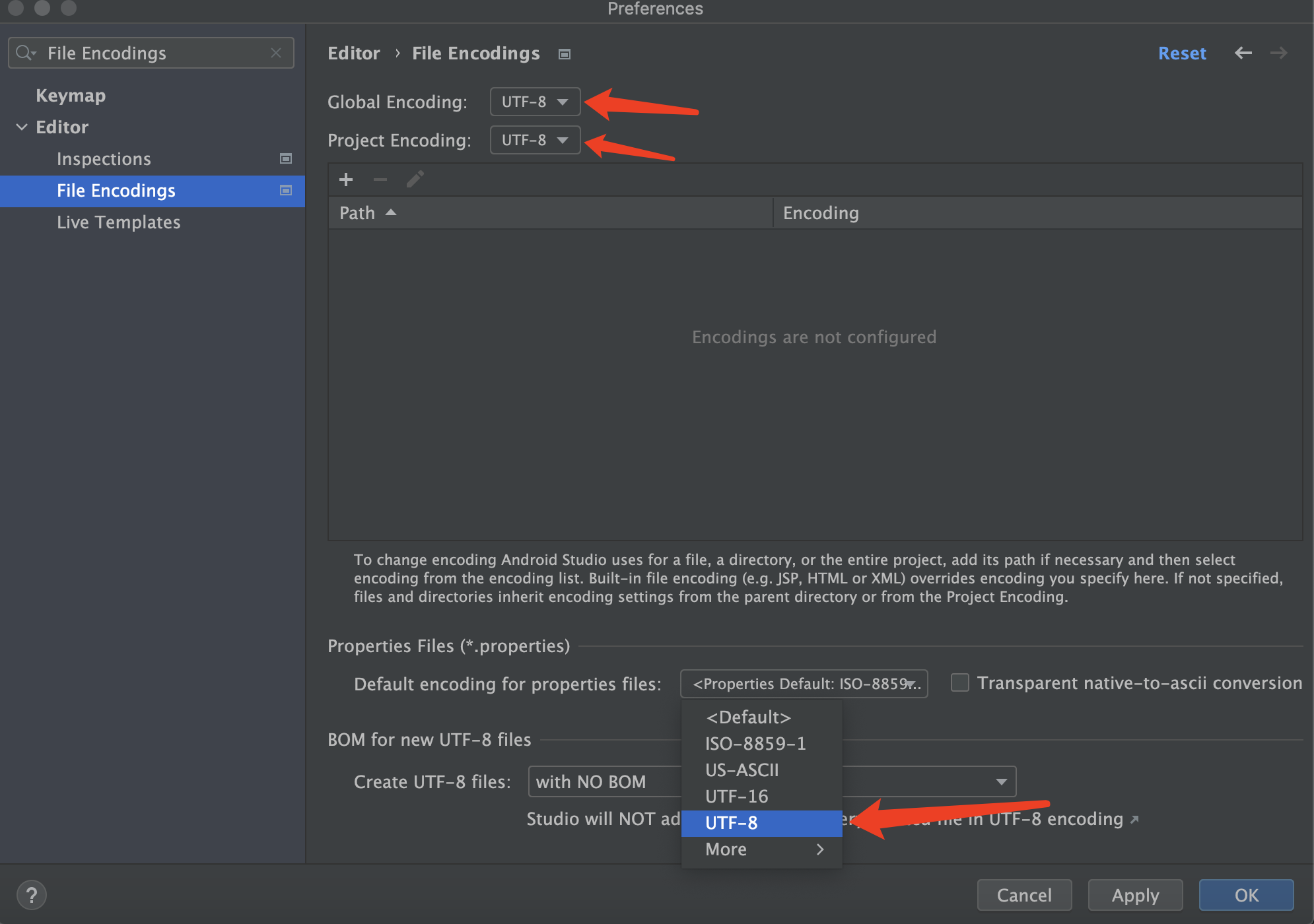 Android Studio 中默认编码格式ISO-8859-1 设置为UTF-8_android Studio Utf-8-CSDN博客