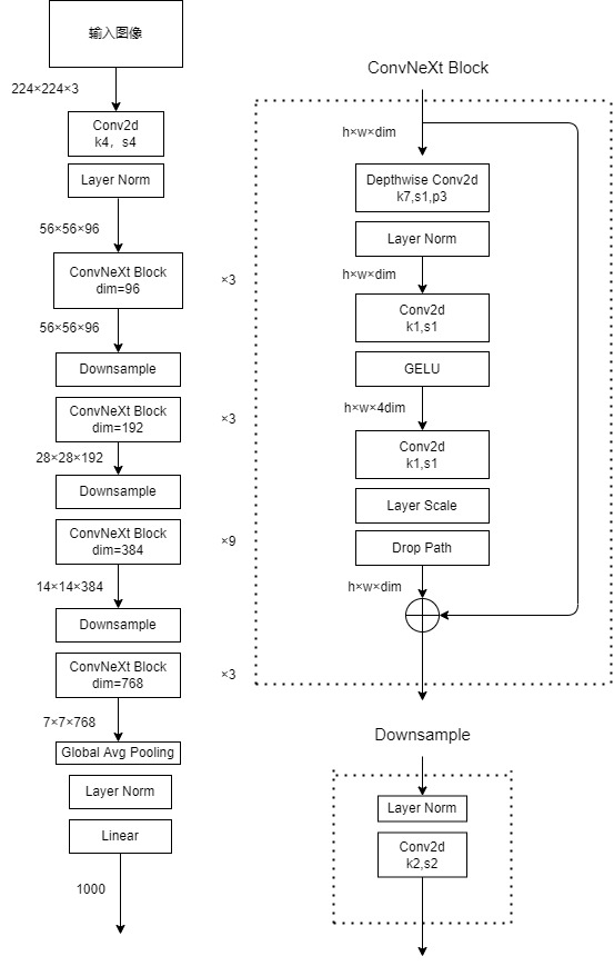 PyTorch深度学习（25）网络结构ConvNeXt_convnext网络结构图-CSDN博客