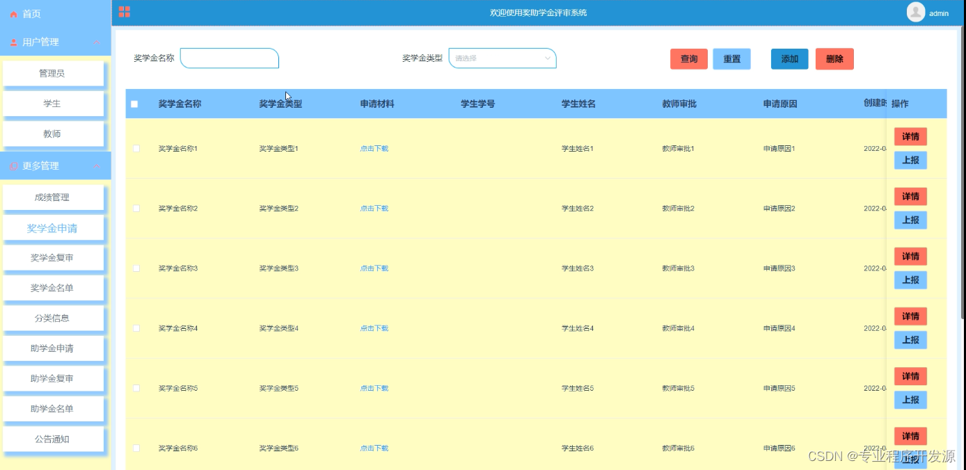 springboot奖助学金评审系统的设计与实现毕业设计源码031035