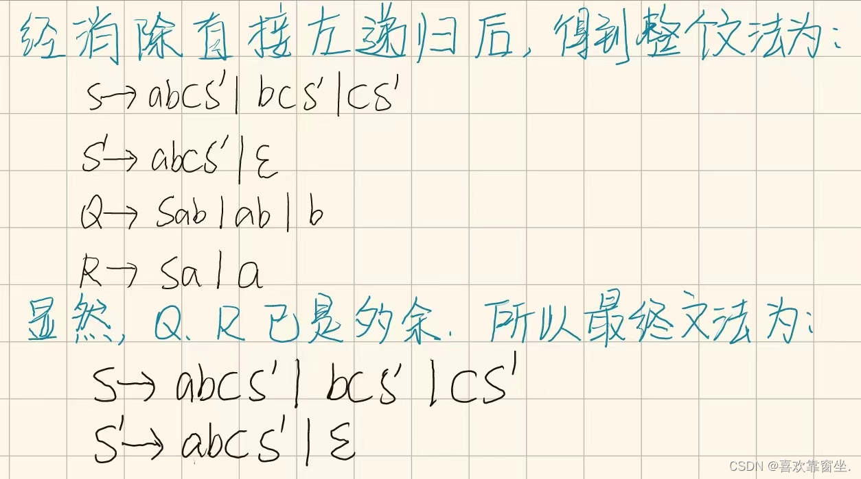 编译原理期末速成-自上而下分析、消除文法的左递归问题