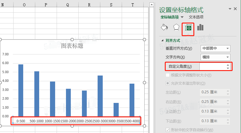 excel调整坐标轴标签的旋转角度