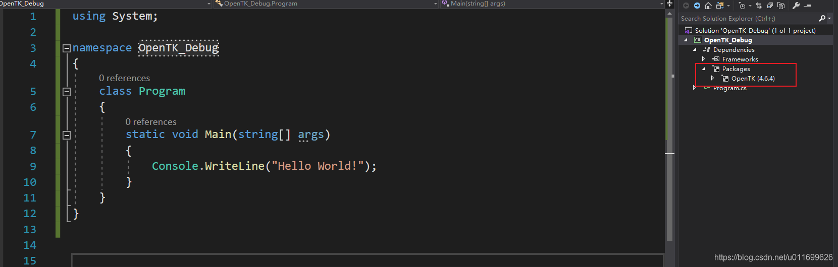Visual Studio内配置OpenTK环境_c# opentk-CSDN博客