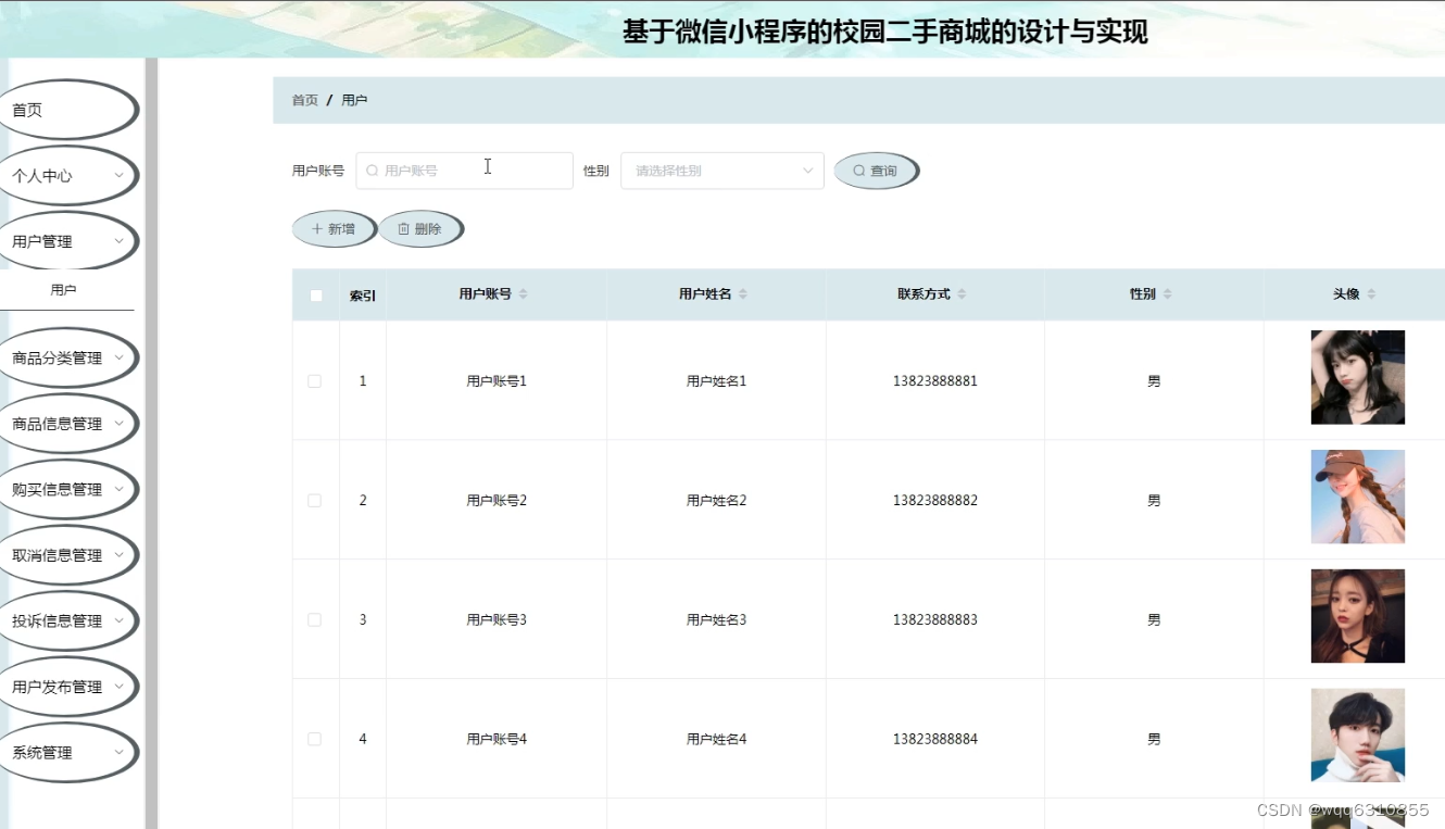 ssm+vue基本微信小程序的校园二手商城系统 计算机毕业设计